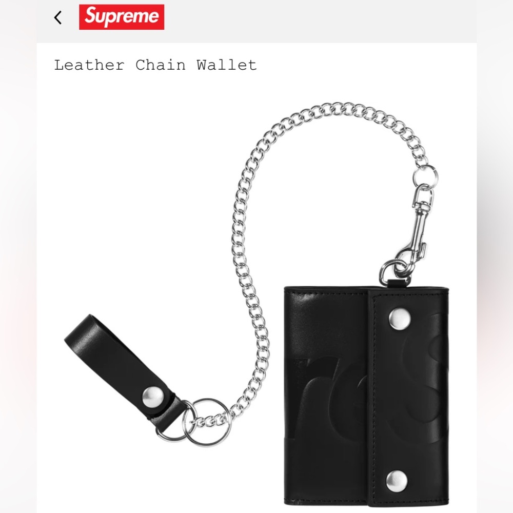 Supreme Leather Chain Wallet “Black” FW25